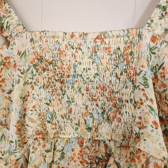 Promesa Meadow Bright Ruffle Floral Crop Top New NWT Yellow Floral Fairycore - Picture 6 of 14